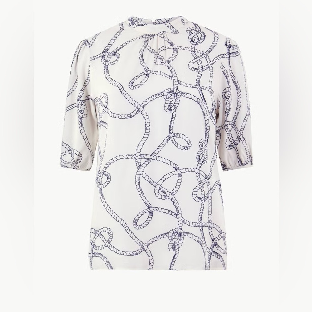 M&S Collection Rope Print Shell Top Blouse NEW US 10 - Picture 3 of 14